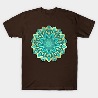 Star blue with gold mandala T-Shirt